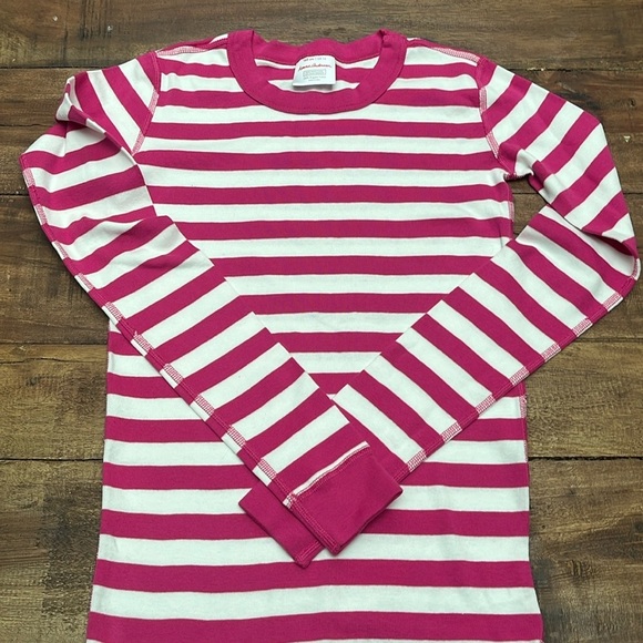 Pink striped 100% organic cotton pajama top Hannah Anderson size 160, US 14 - Picture 1 of 5